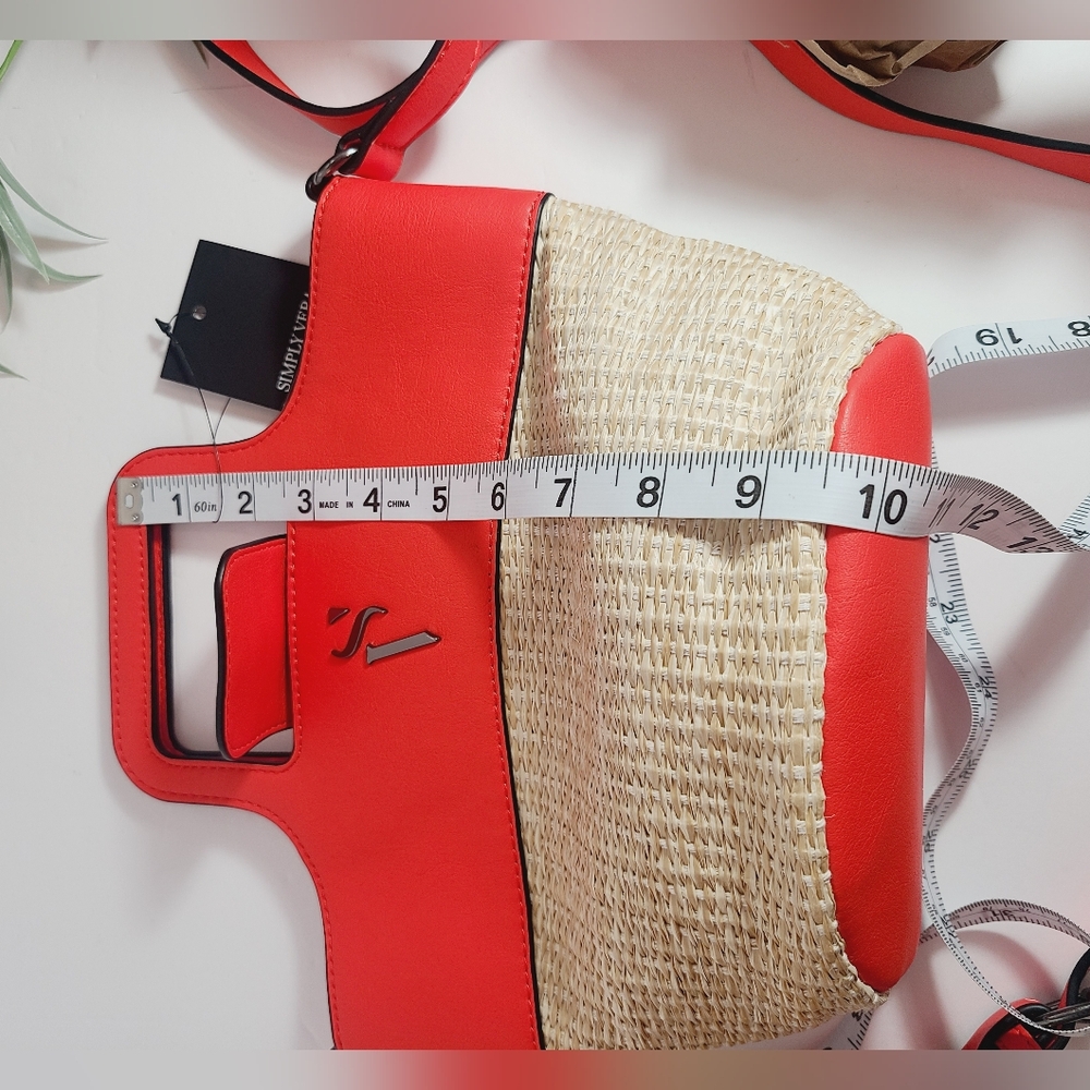 Simply Vera Red and Tan Women's Hand Bag - Picture 8 of 9